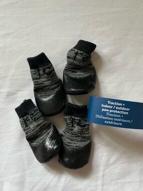 RC Pets Heather Charcoal Non-Slip Dog Boot Socks - Indoor/Outdoor Traction